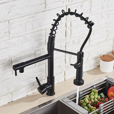 Kitchen faucet with double outlet, removable, professional 360º rotating