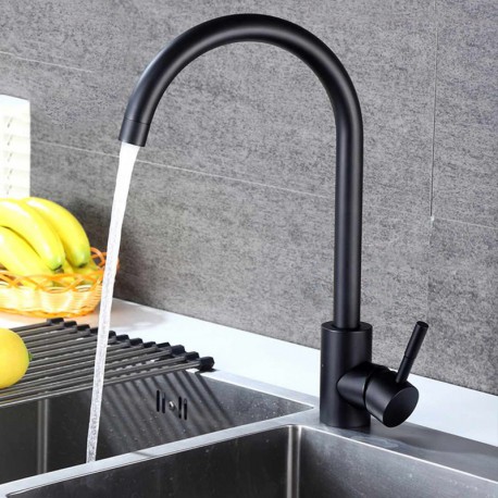 Modern round kitchen tap with 360º rotation