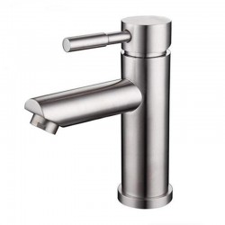 Single lever basin mixer with curved lines