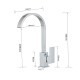 Square and and curved lines kitchen tap with 360º rotation