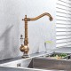Brass cooking faucet old design with porcelain handle