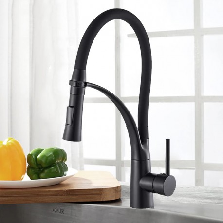 Extraible kitchen faucet mixer modern design and swivel 360 °