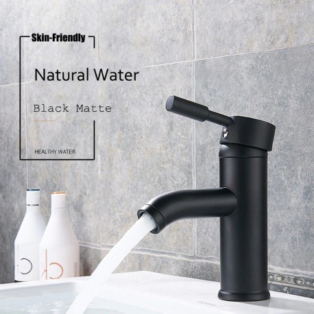 Basin faucet, mixer matt black
