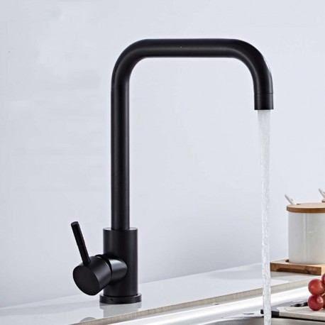 Modern round curved kitchen tap with 360º rotation