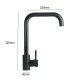 Modern round curved kitchen tap with 360º rotation