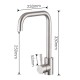 Modern round curved kitchen tap with 360º rotation