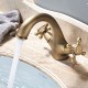 Retro washbasin faucet, antique brass vintage style double command