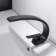 Modern nordic type washbasin tap with single-lever curved lines