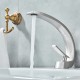 Modern nordic type washbasin tap with single-lever curved lines