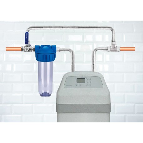 Stainless steel bypass water softener quick installation kit