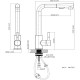 Kitchen faucet, extendable and multifunctional, rotatable 360º