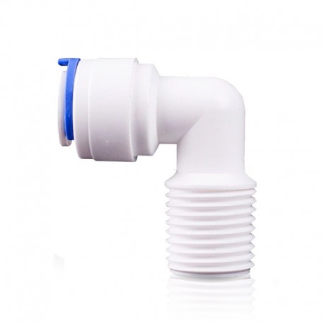 Quick connector threaded elbow 1/4" male to 1/4" tube