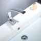 Modern nordic type washbasin tap with single-lever curved lines