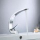 Modern nordic type washbasin tap with single-lever curved lines