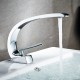 Modern nordic type washbasin tap with single-lever curved lines
