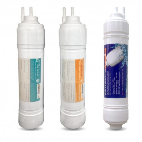 Complete replacement in kit 4 inline reverse osmosis filters with quick connection spike type I