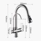 Reverse Osmosis 3-way tap, removable, 360º rotatable curved lines