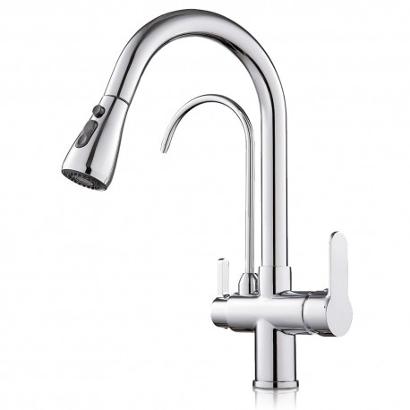 Reverse Osmosis 3-way tap, removable, 360º rotatable curved lines