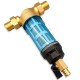 Brass water filter with self-cleaning stainless steel mesh