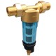 Brass water filter with self-cleaning stainless steel mesh
