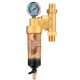Pre-water filter with high flow pressure gauge and centrifugal washing valve, 360º installation