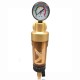 Pre-water filter with high flow pressure gauge and centrifugal washing valve, 360º installation