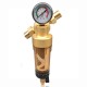 Pre-water filter with high flow pressure gauge and centrifugal washing valve, 360º installation