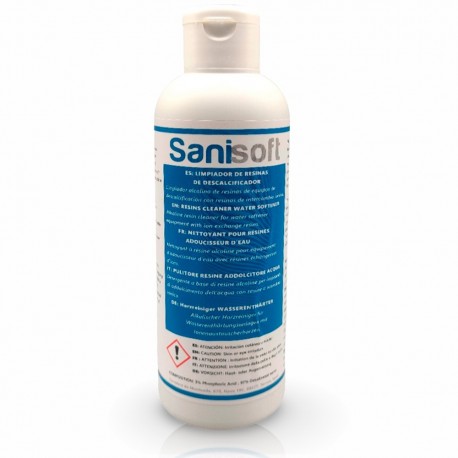 SANISOFT Resin Cleaner for Water Softener | 1 Year Maintenance | Removes Iron, Manganese, and More
