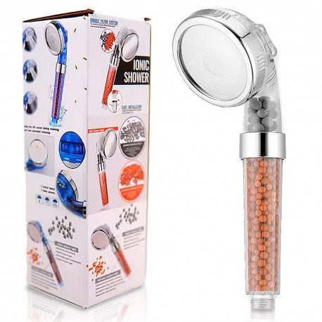 High pressure and anti-scale shower head, filtration with mineral ball