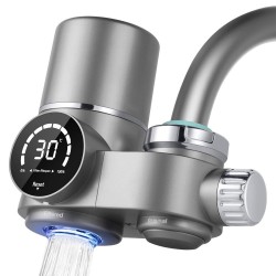 BPA-free FILPUR on-tap water filter with UV light and display