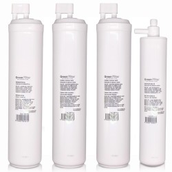 Kit of 4 replacement filters for reverse osmosis, Green Filter brand, type CS, with CS post-filter