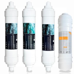 kit 4 filters in line compact osmosis connection spigot 2 "x 10"