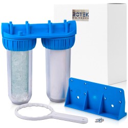 Dual Water Filter System – Limescale, Corrosion & Sediment Protection – 1” Inlet