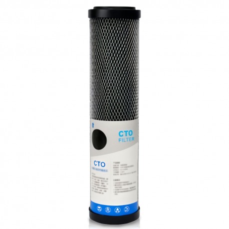 CTO 10" x 2.5" Extruded Carbon Cartridge – 1 Micron for RO