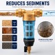 Brass water filter with self-cleaning stainless steel mesh