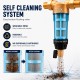 Brass water filter with self-cleaning stainless steel mesh