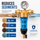 Brass water filter with self-cleaning stainless steel mesh - 1