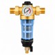 Water pre filter with high flow pressure gauge and centrifugal wash valve