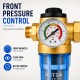 Water pre filter with high flow pressure gauge and centrifugal wash valve