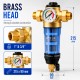 Water pre filter with high flow pressure gauge and centrifugal wash valve