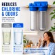 Double water filter with 1 "connection, sediment cartridge and CTO activated carbon