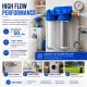 Double water filter with 1 "connection, sediment cartridge and CTO activated carbon