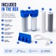 Double water filter with 1 "connection, sediment cartridge and CTO activated carbon