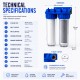 Double water filter with 1 "connection, sediment cartridge and CTO activated carbon