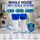 Double water filter with 1 "connection, sediment cartridge and CTO activated carbon
