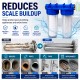 Double water filter with 1 "connection, sediment cartridge and CTO activated carbon