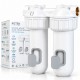 Double water filter with 1 "connection, sediment cartridge and CTO activated carbon
