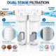 Double water filter with 1 "connection, sediment cartridge and CTO activated carbon