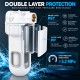Double water filter with 1 "connection, sediment cartridge and CTO activated carbon